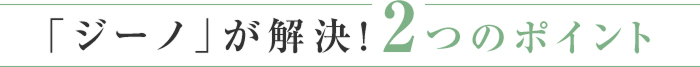 「ジーノ」が解決！2つのポイント