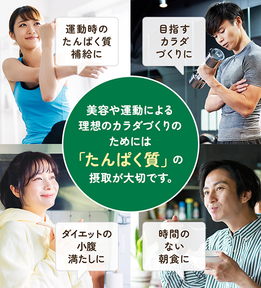 美容や運動による理想のカラダづくりのためには「たんぱく質」の摂取が大切です。